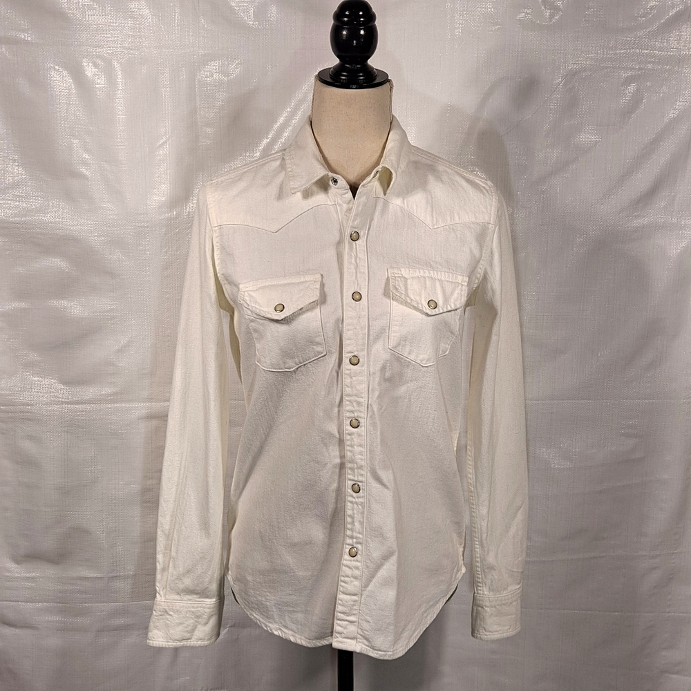Lucky Brand White Western Snap Button Down Shirt - Picture 2 of 11